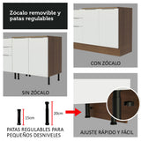 Bajo Mesada Cocina 40 cm 1 Puerta Marrón/Blanco Stella Madesa