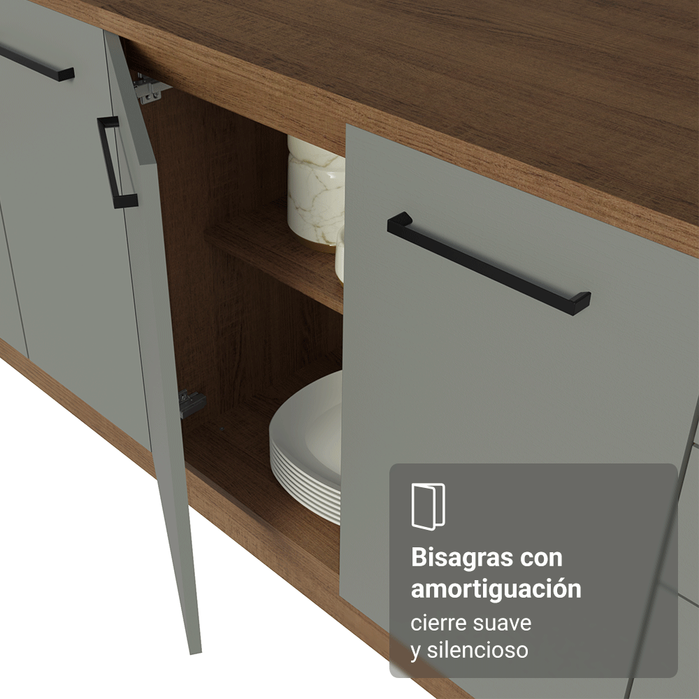 Bajo Mesada 40 cm 1 Puerta Sin Mesada Marrón/Gris Agata Madesa