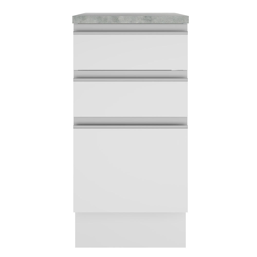 Bajo Mesada 40 cm 3 Cajones Blanco Glamy Madesa