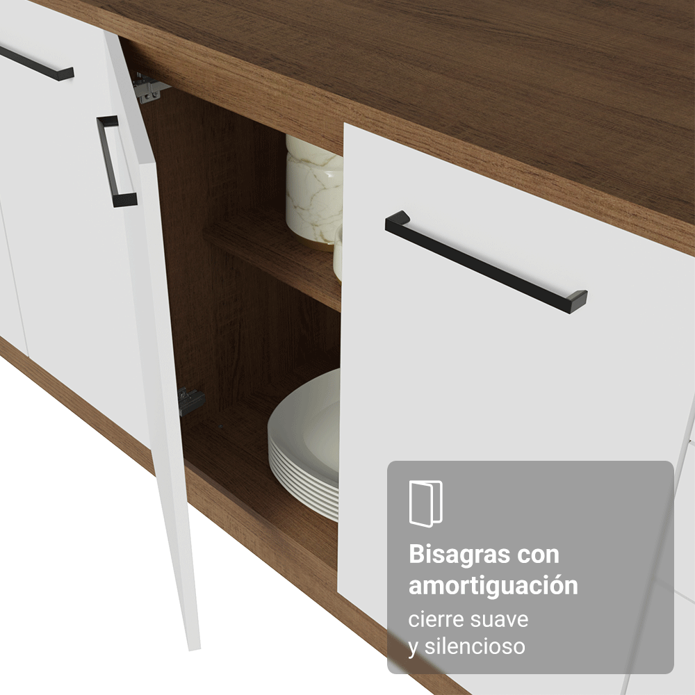 Bajo Mesada 60 cm 1 Puerta Sin Mesada Marrón/Blanco Agata Madesa