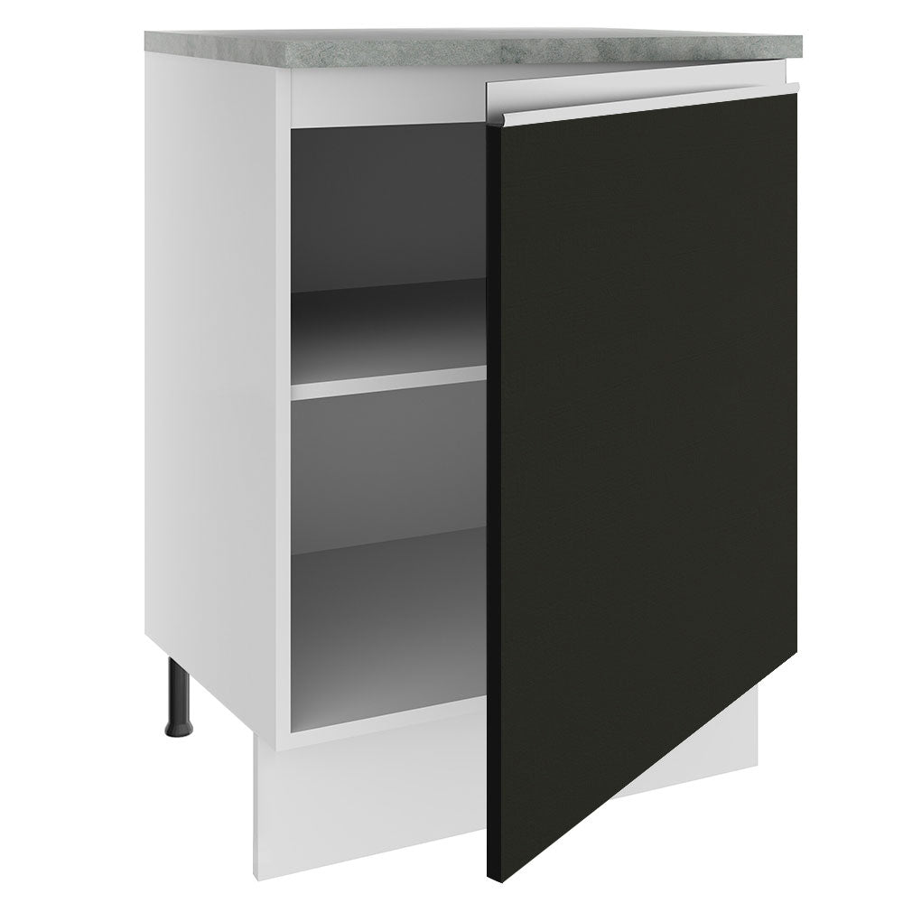 Bajo Mesada 60 cm Con 1 Puerta Glamy Blanco/Negro