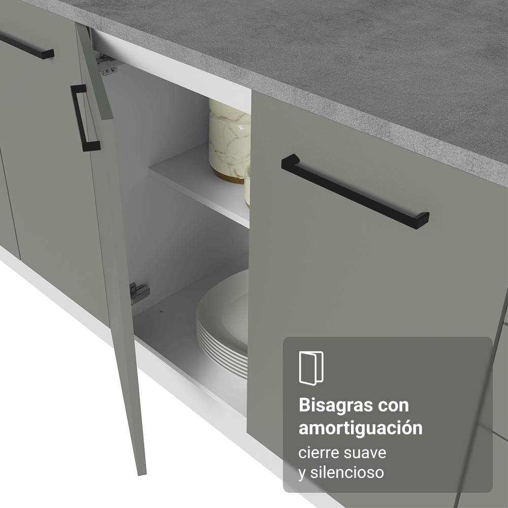 Bajo Mesada 60 cm 1 Puerta Sin Mesada Blanco/Gris Agata Madesa