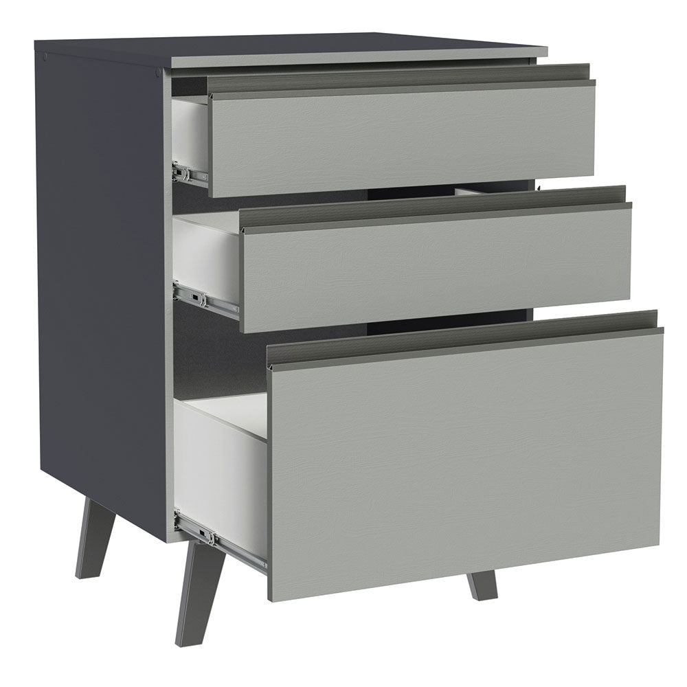 Bajo Mesada Cocina 60 cm 3 Cajones con Patas Gris Nice Madesa