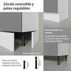 Bajo Mesada 70 cm 2 Puertas Sin Mesada Blanco/Gris Agata Madesa