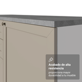 Bajo Mesada Esquinero 94 cm 1 Puerta (Sin Mesada) Blanco/Crema Vik Madesa