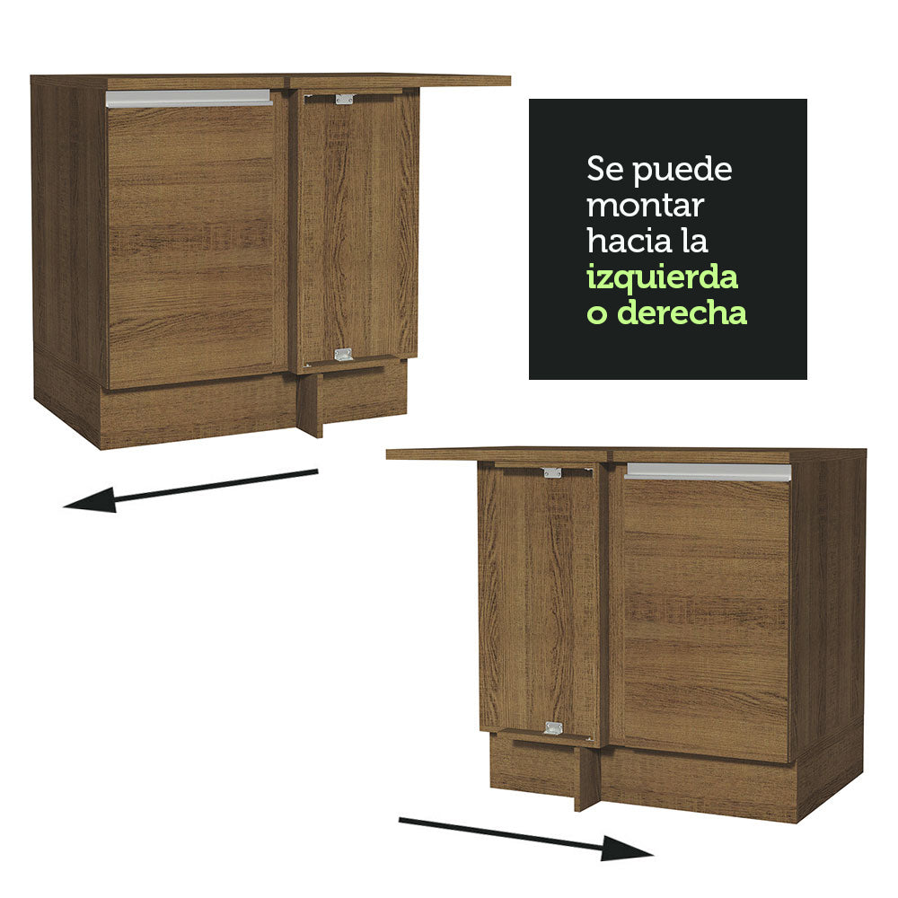 Bajo Mesada de Esquina de Cocina Glamy 1 Puerta Marrón