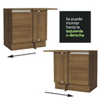 Bajo Mesada Esquinero 94 cm 1 Puerta Marrón Glamy Madesa