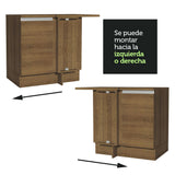 Bajo Mesada de Esquina de Cocina Glamy 1 Puerta Marrón