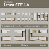 Bajo Mesada Esquinero 94 cm 1 Puerta (Sin Mesada) Marrón/Blanco Stella Madesa