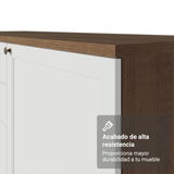 Bajo Mesada Esquinero 94 cm 1 Puerta (Sin Mesada) Marrón/Blanco Vik Madesa