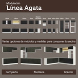 Bajo Mesada Esquinero 94 cm 1 Puerta (Sin Mesada) Blanco/Negro Agata Madesa