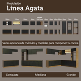 Bajo Mesada Esquinero 94 cm 1 Puerta (Sin Mesada) Marrón/Negro Agata Madesa