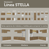 Bajo Mesada Esquinero 94 cm 1 Puerta (Sin Mesada) Blanco/Marrón Stella Madesa