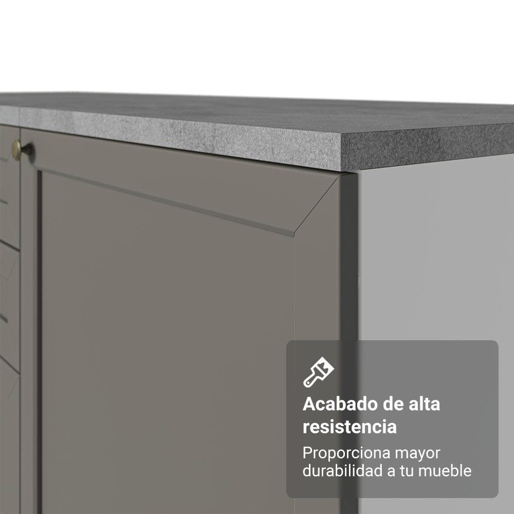 Bajo Mesada Esquinero 94 cm 1 Puerta (Sin Mesada) Blanco/Gris Vik Madesa