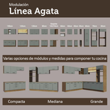 Bajo Mesada Esquinero 94 cm 1 Puerta (Sin Mesada) Marrón/Gris Agata Madesa