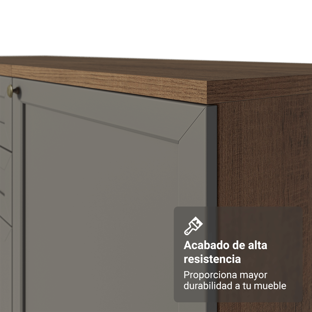 Bajo Mesada Esquinero 94 cm 1 Puerta (Sin Mesada) Marrón/Gris Vik Madesa