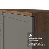 Bajo Mesada Esquinero 94 cm 1 Puerta (Sin Mesada) Marrón/Gris Vik Madesa