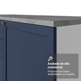 Bajo Mesada Esquinero 94 cm 1 Puerta (Sin Mesada) Blanco/Azul Vik Madesa