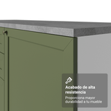 Bajo Mesada Esquinero 94 cm 1 Puerta (Sin Mesada) Blanco/Verde Vik Madesa
