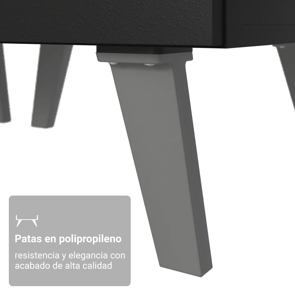 Bajo Mesada de Cocina 80 cm 2 Puertas con Patas Negro Nice Madesa