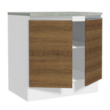 Bajo Mesada 80 cm 2 Puertas Glamy Blanco/Marrón