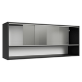 Alacena para Cocina 120 cm 2 Puertas Corredizas de Vidrio Esmerilado e 1 Nicho Negro Madesa