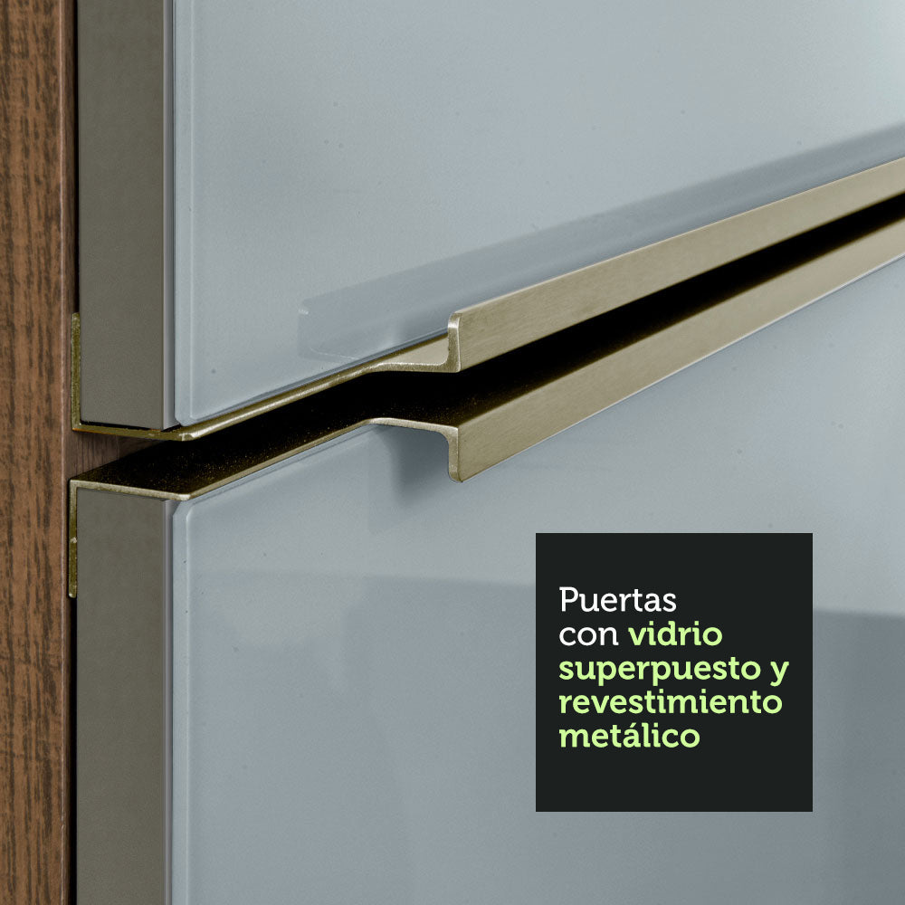 Alacena 40 cm 1 Puerta Lux Marrón/Gris