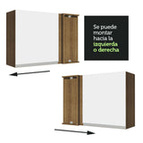Alacena de Esquina Madesa Glamy 1 Puerta Marrón/Blanco