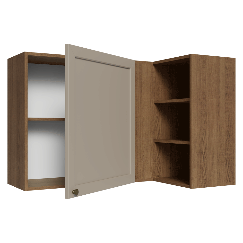 Alacena Cocina Esquinera Para Línea 60 cm de Profundidad Marrón/Crema Vik Madesa