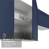 Alacena 80 cm 2 Puertas Blanco/Azul Vik Madesa
