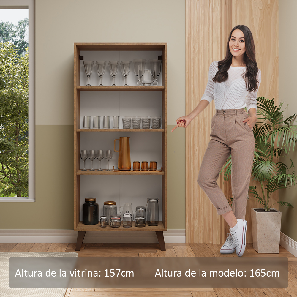 Cristalero 70 cm 2 Puertas con Patas 01 Marrón Línea Estándar Madesa