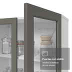 Cristalero 70 cm 2 Puertas de Vidrio Blanco/Gris Vik Madesa