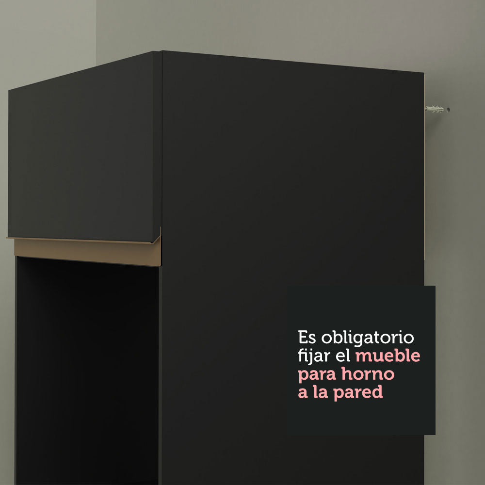 Bajo Mesada para Horno 60 cm Negro