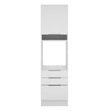 Mueble de Cocina para Horno 60 cm 1 Puerta 3 Cajones Blanco Stella Madesa