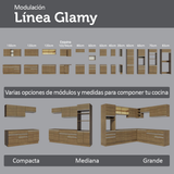 Mueble para empotrar Heladera 103 cm 1 Puerta Abatible Marrón Glamy Madesa