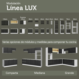 Mueble para empotrar Heladera 103 cm 1 Puerta Abatible Blanco/Negro Lux Madesa