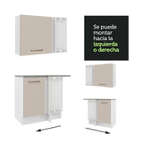 Combo completo de Cocina Esquinera 479cm Blanco/Crema Agata Madesa 01