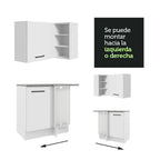 Combo completo de Cocina Esquinera 486 cm 13 Puertas 3 Cajones Sin Mesada Blanco Agata Madesa