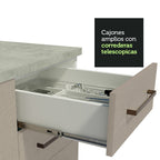 Combo completo de Cocina Esquinera 486 cm 13 Puertas 3 Cajones Sin Mesada Blanco/Crema Agata Madesa