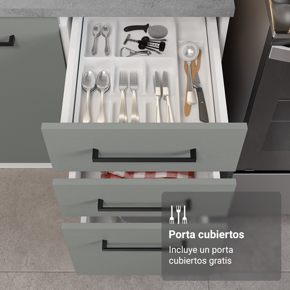 Combo completo de Cocina Esquinera con Cristalero 549 cm Madesa Agata BG 01