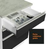 Combo completo de Cocina Esquinera 399cm Glamy Madesa 02 Blanco/Negro