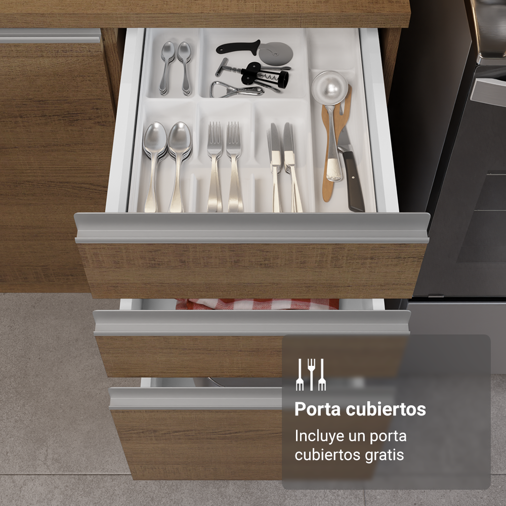 Combo completo de Cocina Esquinera Madesa Glamy 549cm MM 01