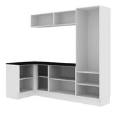 Kit Lavadero Madesa Acordes 100% MDF con Alacena, Bajo Mesada esquinero y Despensero Blanco Brillante