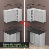 Combo Completo de Cocina Esquinera 100% MDF 419 cm Frentes Blanco Brillante Acordes Madesa 03