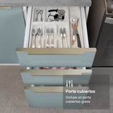 Combo completo de Cocina Esquinera con Cristalero 566 cm Madesa Lux Blanco/Gris 01