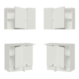 Kit Cocina Esquinera 100% MDF 2 Puertas y Nicho Blanco Smart Madesa