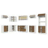 Combo Completo de Cocina Esquinera 100% MDF 447 cm Blanco/Marrón/Crema Smart Madesa 02
