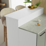 Isla de Cocina con Barra desayunador y Bajo Mesada 120 cm Blanco/Gris Agata Madesa