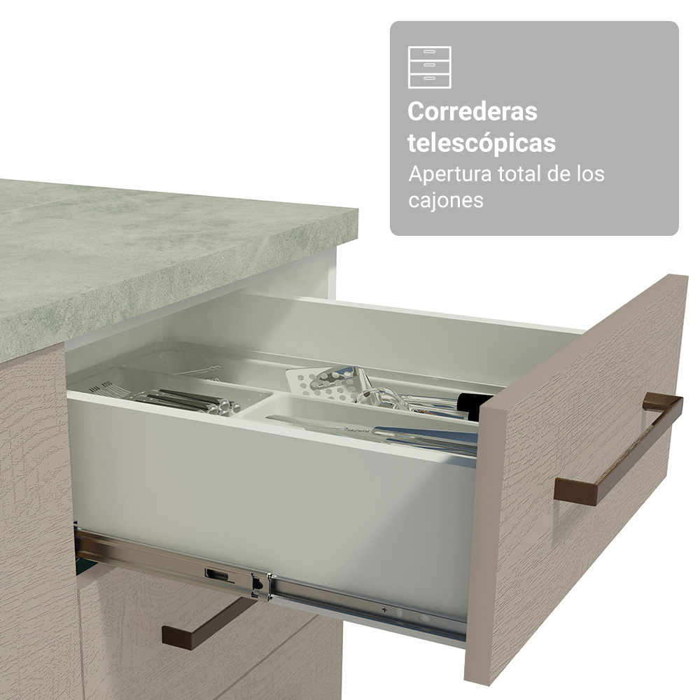Kit Bajo Mesada con Cristalero Madesa Agata 70cm BC 01