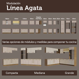Kit Bajo Mesada + Cristalero 70cm Marrón/Crema Agata Madesa 02